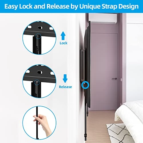 HOME VISION Fixed TV Wall Mount, Low Profile TV Mount For Most 32-75 Inch TVs, TV Wall Mount Bracket Max VESA 600X400mm Up To 165lbs Fits 16”-18”-24” Wood Studs, Quick Release Lock 5 HOME VISION Fixed TV Wall Mount, Low Profile TV Mount For Most 32-75 Inch TVs, TV Wall Mount Bracket Max VESA 600X400mm Up To 165lbs Fits 16”-18”-24” Wood Studs, Quick Release Lock - Image 3