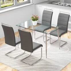 LFVFFA Glass Dining Table Set Of 4, Dining Table And Chairs Set, Modern Dining Room Furniture Set,for Dining Room,Kitchen (White Striped Chair Set, 47-inch Tempered Glass Table Top) 26 LFVFFA Glass Dining Table Set Of 4, Dining Table And Chairs Set, Modern Dining Room Furniture Set,for Dining Room,Kitchen (White Striped Chair Set, 47-inch Tempered Glass Table Top) -Amazon Store 51b7ECCgrQL. AC