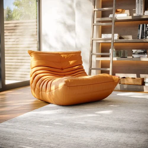 VOMXUF Fireside Chair, Oversized Armless Chair, Soft Microfiber Leather Floor Lounge Chair Lazy Sofa Accent Chair For Living Room Bedroom Salon Office 4 VOMXUF Fireside Chair, Oversized Armless Chair, Soft Microfiber Leather Floor Lounge Chair Lazy Sofa Accent Chair For Living Room Bedroom Salon Office - Image 2