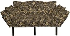 Ambesonne Striped Futon Couch, Retro Wavy Leaf Lines With Digital Effects Unusual Repeating Fresh Floral Essence Print, Daybed With Metal Frame Upholstered Sofa For Living Dorm, Loveseat, Green -Amazon Store 51b96vYcRfL. AC