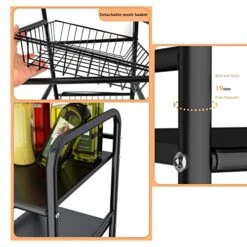 Free Standing Kitchen Storage Shelf Rack Kitchen Crevice Storage Rack Floor-to-ceiling Multi-layer Trolley Fruit And Vegetable Rack Narrow Refrigerator Gap Storage Rack Shelf Kitchen Bakers Rack Micro -Amazon Store 51bCZu7K62L