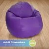 Bean Products Large Vinyl Bean Bag Chair | Filled W/Polystyrene Beads & CertiPUR Foam | Made In USA | 36”W, 36”L, 40”H | 20lb | Available In 2 Sizes | Perfect For Adults, Teens & Kids | Purple -Amazon Store 51bHERHC0VL