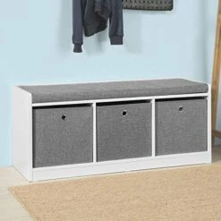 Haotian FSR65-DG, Grey 3 Baskets Hallway Bedroom Storage Bench With Seat Cushion, Shoe Bench, Shoe Rack, Shoe Cabinet 23 Haotian FSR65-DG, Grey 3 Baskets Hallway Bedroom Storage Bench With Seat Cushion, Shoe Bench, Shoe Rack, Shoe Cabinet -Amazon Store 51bUKFa3GBL. AC