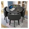 Office Conference Room Coffee Table W/ 4 Chair, Space-Saving Furniture, Small Meeting Room Table, Office Reception Round Table Simple Kitchen Dining Table Set 1 Table 4 Chairs ( Color : Black Cloth ) -Amazon Store 51bUYOXe9DL