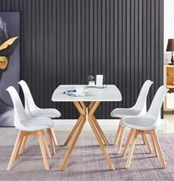 Hommoo Rectangle Dining Table Modern Kitchen Table Tea Coffee Table With White MDF Top And Wood Legs For Kitchen And Dining Room -Amazon Store 51bZI81QI9L