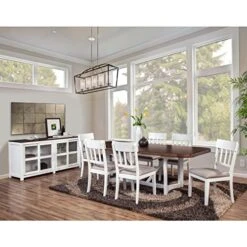 Alpine Furniture Donham Large Wood Display Cabinet In Brown And White -Amazon Store 51bmZAhR0bL