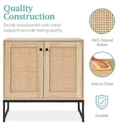 Best Choice Products 2-Door Rattan Storage Cabinet, Accent Furniture, Multifunctional Cupboard For Living Room, Hallway, Kitchen, Sideboard, Buffet Table W/Non-Scratch Foot Pads 13 Best Choice Products 2-Door Rattan Storage Cabinet, Accent Furniture, Multifunctional Cupboard For Living Room, Hallway, Kitchen, Sideboard, Buffet Table W/Non-Scratch Foot Pads -Amazon Store 51bvRj4NDUL