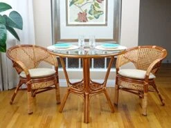 Pelangi Rattan Wicker Round Dining Table With Glass Top, Colonial 8 Pelangi Rattan Wicker Round Dining Table With Glass Top, Colonial -Amazon Store 51bwFs3lAHL