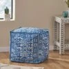 Christopher Knight Home Pouf, Blue + White -Amazon Store 51c09ZSFR9L