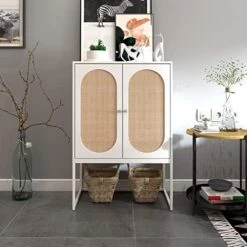 ZeHuoGe Natural Rattan Sideboard Buffet Storage Accent Cabinet With 2 Magnetic Door, Sideboard Buffet Cupboard Accent Cabinet, Built-in Adjustable Shelf Iron Bracket US Delivery (High Leg Rattan) 25 ZeHuoGe Natural Rattan Sideboard Buffet Storage Accent Cabinet With 2 Magnetic Door, Sideboard Buffet Cupboard Accent Cabinet, Built-in Adjustable Shelf Iron Bracket US Delivery (High Leg Rattan) -Amazon Store 51c7FJgtZL. AC