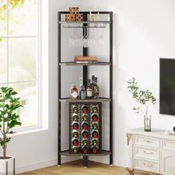 Tribesigns Corner Wine Rack With Glass Holder And Storage Shelves,4 Tier Corner Bar Freestanding Floor Wine Rack, Industrial Corner Shelf For Living Room, Dining Room,Kitchen 12 Tribesigns Corner Wine Rack With Glass Holder And Storage Shelves,4 Tier Corner Bar Freestanding Floor Wine Rack, Industrial Corner Shelf For Living Room, Dining Room,Kitchen -Amazon Store 51c80twYeKL. AC