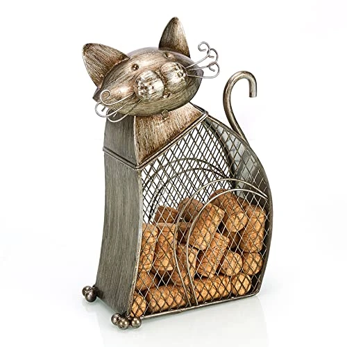 Yawill Cat Wine Cork Holder, 11.25" H Metal Adorable Cat Decorative Cork Holder And Cork Storage, Unique Gift For Cat Lovers And Wine Lovers, Holds About 50 Wine Corks 3 Yawill Cat Wine Cork Holder, 11.25" H Metal Adorable Cat Decorative Cork Holder And Cork Storage, Unique Gift For Cat Lovers And Wine Lovers, Holds About 50 Wine Corks