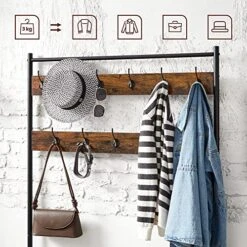 VASAGLE Hall Tree, Entryway Bench With Coat Rack, Hall Tree With Bench And Shoe Storage, 11 Hooks, Adjustable Shelves, Hallway Bedroom Dorm Apartment, Rustic Brown And Black UHSR410B01 -Amazon Store 51c9QF0Z4BL