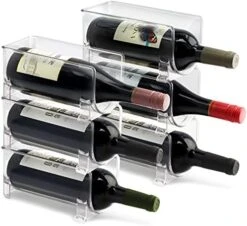 ELTOW Stackable Plastic Wine Rack - Modular Wine Bottle Organizer - Wine Holder For Fridge - Storing Champagne And Water Bottles - For Bar, Countertop, Dining Room Display, Heavy Duty, Clear (3-Pack) 15 ELTOW Stackable Plastic Wine Rack - Modular Wine Bottle Organizer - Wine Holder For Fridge - Storing Champagne And Water Bottles - For Bar, Countertop, Dining Room Display, Heavy Duty, Clear (3-Pack) -Amazon Store 51c9nOwNOYS. AC