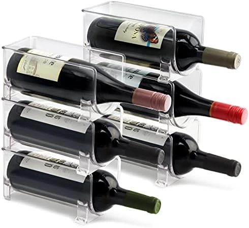 ELTOW Stackable Plastic Wine Rack - Modular Wine Bottle Organizer - Wine Holder For Fridge - Storing Champagne And Water Bottles - For Bar, Countertop, Dining Room Display, Heavy Duty, Clear (3-Pack) 9 ELTOW Stackable Plastic Wine Rack - Modular Wine Bottle Organizer - Wine Holder For Fridge - Storing Champagne And Water Bottles - For Bar, Countertop, Dining Room Display, Heavy Duty, Clear (3-Pack) - Image 7