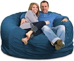 ULTIMATE SACK 6000 (6 Ft.) Bean Bag Chair Cover In Multiple Colors: Cover ONLY. (6000, Navy Suede) -Amazon Store 51cBCaa BhL. AC
