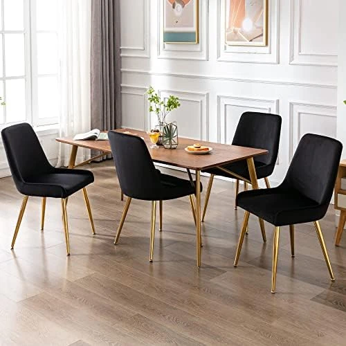 Kmax Velvet Dinning Chairs Mid Century Modern Side Chairs With Golden Legs For Kitchen & Dining Room Guest Room Restaurant, Set Of 2- Grey 16 Kmax Velvet Dinning Chairs Mid Century Modern Side Chairs With Golden Legs For Kitchen & Dining Room Guest Room Restaurant, Set Of 2- Grey - Image 14