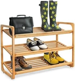 JMLHMXC Bamboo Shoe Rack Bench, 34''L*12.5''W*17.5''H Extended Edition 3-Tier Shoe Rack For Entryway,Wooden Shoe Shelf Organizer Holds Up To 300 Lbs Ideal For Hallway Bathroom Living Room Mudroom -Amazon Store 51chMp8VFL. AC