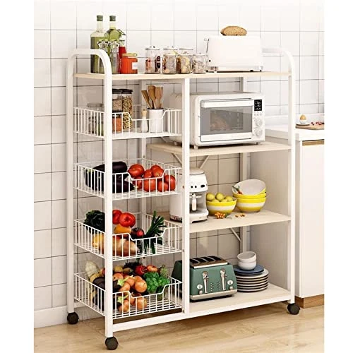 LUCBEI Microwave Oven Rack Mobile Kitchen Storage Rack, Multifunctional Floor To Floor Microwave Oven Supplies Storage Rack, Multi-Layer Household Storage Rack Kitchen Storage Rack (Color : Brass) 5 LUCBEI Microwave Oven Rack Mobile Kitchen Storage Rack, Multifunctional Floor To Floor Microwave Oven Supplies Storage Rack, Multi-Layer Household Storage Rack Kitchen Storage Rack (Color : Brass) - Image 3