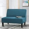 Yongqiang Small Loveseat Sofa For Living Room Bedroom Dining Room Fabric Settee Mini Couch Upholstered Armless Banquette Bench Blue 2 Yongqiang Small Loveseat Sofa For Living Room Bedroom Dining Room Fabric Settee Mini Couch Upholstered Armless Banquette Bench Blue -Amazon Store 51csuv2u5dS
