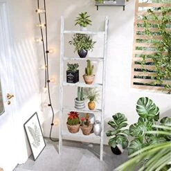 Natsukage Blanket Ladder Rustic Wooden Ladder Farmhouse Blanket Ladder Decorative Ladder Shelf For Living Room Bathroom Bedroom Wall Leaning Ladder Shelf Stand (63" X 22", Whitewashed) -Amazon Store 51cwLoJDC2L