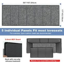 VERONLY Couch Cushion Support For Sagging Seat -[66"x17"x0.4" ] Sofa Saver Protector Insert Board Sagging Cushions, Sofa Replacement Parts Fit 3 Seat Couch With Non-Slip Surface & Extra Thick MDF -Amazon Store 51d60ys9coL