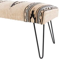 Artistic Weavers Questa Southwestern Hairpin Upholstered Bench, 18" X 48" X 16", Cream -Amazon Store 51dBBcOrYlL