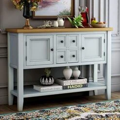 Merax Farmhouse Rustic Wood Buffet Dining Sideboard Storage Cabinet, Console Table With 4 Small Drawers, 2 Cabinet And Bottom Shelf, Antique Grey 24 Merax Farmhouse Rustic Wood Buffet Dining Sideboard Storage Cabinet, Console Table With 4 Small Drawers, 2 Cabinet And Bottom Shelf, Antique Grey -Amazon Store 51dBPBGXQ5L. AC