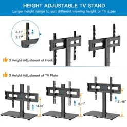 PERLESMITH Universal TV Stand Table Top TV Base For 37-70 Inch LCD LED OLED 4K Flat Screen TVs-Height Adjustable TV Mount Stand With Tempered Glass Base, VESA 600x400mm, Holds Up To 99lbs PSTVS11 6 PERLESMITH Universal TV Stand Table Top TV Base For 37-70 Inch LCD LED OLED 4K Flat Screen TVs-Height Adjustable TV Mount Stand With Tempered Glass Base, VESA 600x400mm, Holds Up To 99lbs PSTVS11 -Amazon Store 51dE3zEHjVL