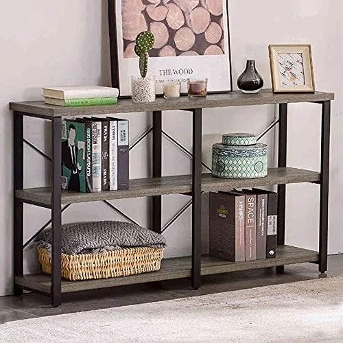 GRELO HOME Foyer Tables For Entryway, Rustic Narrow Console Table For Living Room, 3-Tier Industrial Sofa Table, 39 Inch Gray Oak 15 GRELO HOME Foyer Tables For Entryway, Rustic Narrow Console Table For Living Room, 3-Tier Industrial Sofa Table, 39 Inch Gray Oak - Image 13