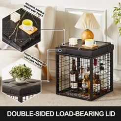 Mxfurhawa Iron Mesh Storage Ottoman, 55L Multipurpose Ottoman With Storage For Bedroom And Livingroom, Faux Leather Black Footrest With Foam Padded Seat, Support 350lbs 15 Mxfurhawa Iron Mesh Storage Ottoman, 55L Multipurpose Ottoman With Storage For Bedroom And Livingroom, Faux Leather Black Footrest With Foam Padded Seat, Support 350lbs -Amazon Store 51dLLJC9jbL