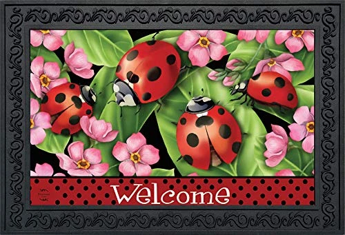 Briarwood Lane Ladybugs On Leaves Spring Doormat Welcome Indoor Outdoor 30" X 18" 3 Briarwood Lane Ladybugs On Leaves Spring Doormat Welcome Indoor Outdoor 30" X 18"