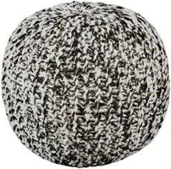 Signature Design By Ashley Latricia Round Knitted Pouf Ottoman, 17 X 17 Inches, Black & White -Amazon Store 51dRBBe7MnL. AC