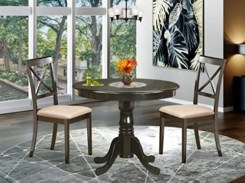 East West Furniture ANBO3-LWH-LC Dining Set, 3-Piece 6 East West Furniture ANBO3-LWH-LC Dining Set, 3-Piece - Image 4