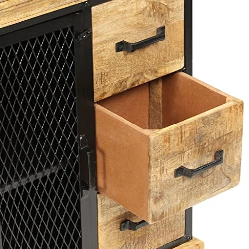 BDBHAVB Hutch For Kitchen Storage, Storage Cabinet, Sideboard, Strong And Sturdy Suitable For Dining Room, Bedroom, Office 23.6"x11.8"x29.5" Solid Mango Wood 7 BDBHAVB Hutch For Kitchen Storage, Storage Cabinet, Sideboard, Strong And Sturdy Suitable For Dining Room, Bedroom, Office 23.6"x11.8"x29.5" Solid Mango Wood - Image 5