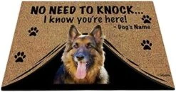 BAGEYOU Personalized Dog's Name Doormat With My Love Dog German Shepherd Welcome Floor Mat No Need To Knock I Know You're Here 27.5" X 17.7" -Amazon Store 51dXTlxhrIL. AC