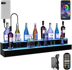 YITAHOME LED Lighted Liquor Bottle Display Shelf Supports USB & Power Bank, 3-Step 40-inch Bar Liquor Alcohol Shelf For Home Decoration Counter Party, Acrylic Whiskey Rack Stand With Remote & App Control 21 YITAHOME LED Lighted Liquor Bottle Display Shelf Supports USB & Power Bank, 3-Step 40-inch Bar Liquor Alcohol Shelf For Home Decoration Counter Party, Acrylic Whiskey Rack Stand With Remote & App Control -Amazon Store 51dY1fmzCQL. AC