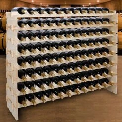 96 Bottle Modular Wine Rack Freestanding Floor Wine Holder, Stackable Wine Storage Rack Display Shelves, Solid Wood - Wobble-Free (96 Bottles) -Amazon Store 51dbUcf3BmL