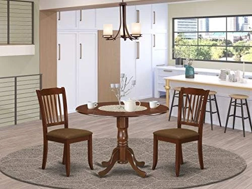 East West Furniture DLDA3-WHI-C 3Pc Dinette Set Includes A Rounded Kitchen Table With Drop Leaves And Two Vertical Slatted Linen Fabric Seat Dining Chairs, White Finish, 3 9 East West Furniture DLDA3-WHI-C 3Pc Dinette Set Includes A Rounded Kitchen Table With Drop Leaves And Two Vertical Slatted Linen Fabric Seat Dining Chairs, White Finish, 3 - Image 7