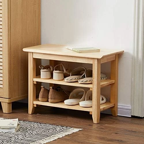 OGCAU Shoe Bench Entryway With Storage Bench For Bedroom, Ottoman, 2 Tier, Shoe Rack Organizer For Door, Good Load Bearing, Ideal For Entryway Hallway Living Room And Corridor(Natural 23.6") 11 OGCAU Shoe Bench Entryway With Storage Bench For Bedroom, Ottoman, 2 Tier, Shoe Rack Organizer For Door, Good Load Bearing, Ideal For Entryway Hallway Living Room And Corridor(Natural 23.6") - Image 9