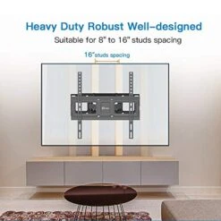 Dual Articulating Arms TV Wall Mount Bracket Fits To Most 26”-65” Inch LED,LCD,OLED Flat Panel TVs, Tilt Full Motion Swivel 14.1" Extension, Max VESA 400X400mm,80lbs,Fits 12/16" Wood Stud -Amazon Store 51drBwnOFYL