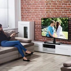 PERLESMITH Swivel Universal TV Stand/Base - Table Top TV Stand For 32-60 Inch LCD LED TVs - Height Adjustable TV Mount Stand With Tempered Glass Base, VESA 400x400mm, Holds Up To 88lbs PSTVS09 -Amazon Store 51dsWVlA9PL