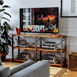 IRONCK Rustic Entryway Console Table, Long Hallway Table 55 In 3-Tier, TV Stand Entertainment Center Media Stand For Living Room, Industrial Style, Vintage Brown 12 IRONCK Rustic Entryway Console Table, Long Hallway Table 55 In 3-Tier, TV Stand Entertainment Center Media Stand For Living Room, Industrial Style, Vintage Brown -Amazon Store 51e07JDSwJL