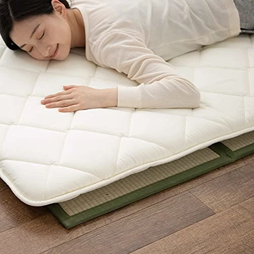 EMOOR Japanese Tatami Mat Twin Natural Rush Grass (Undyed), Foldable Igusa Mattress Floor Sleeping Japanese Futon Mattress Meditation Yoga Zen 4 EMOOR Japanese Tatami Mat Twin Natural Rush Grass (Undyed), Foldable Igusa Mattress Floor Sleeping Japanese Futon Mattress Meditation Yoga Zen - Image 2