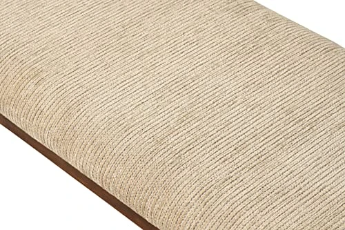 Roundhill Furniture Karven Solid Wood Dining Bench, Brown 5 Roundhill Furniture Karven Solid Wood Dining Bench, Brown - Image 3