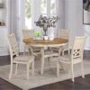 New Classic Furniture Mitchell 5-Piece Dining Set With 1 Table And 4 Chairs, Bisque/Brown -Amazon Store 51e64wqF87L