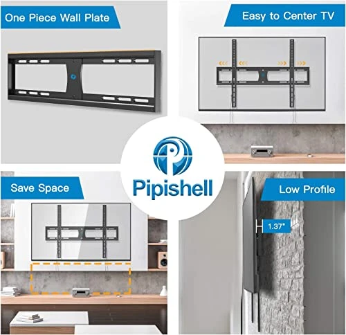 Pipishell Low Profile Fixed TV Wall Mount Bracket Ultra Slim For Most 42-90 Inch LCD OLED QLED 4K Plasma Flat Curved Screen TVs Up To132lbs Max VESA 800x600mm, Fits 16", 18", 24" Wood Studs 4 Pipishell Low Profile Fixed TV Wall Mount Bracket Ultra Slim For Most 42-90 Inch LCD OLED QLED 4K Plasma Flat Curved Screen TVs Up To132lbs Max VESA 800x600mm, Fits 16", 18", 24" Wood Studs - Image 2