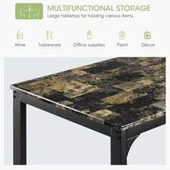 COSTWAY 3 Pieces Dining Table Set, 2 Person Kitchen Breakfast Table And Chair Set Pub Table And Chairs Set, Counter Height Dining Table Set With 2 Bar Stools (Black&Beige) -Amazon Store 51eBwGdqDrL