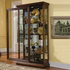Pulaski Two Way Sliding Door Curio, 43 By 16 By 80-Inch, Brown -Amazon Store 51eEBdxUteL