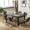 Roundhill Furniture 7 Piece Lotusville Wood Dining Table, Vintage Gray -Amazon Store 51eFs2aALZL